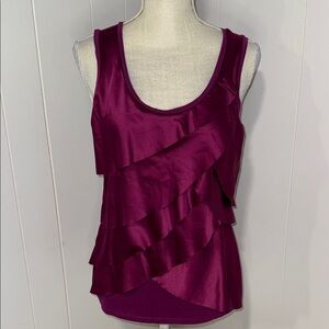 Ann Taylor Rich Purple Layered Tank Top